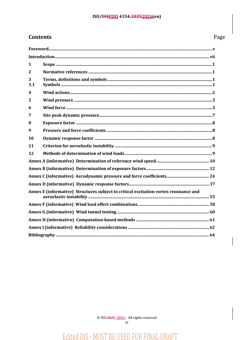 ISO/FDIS 4354 REDLINE ISO/FDIS 4354 - Wind actions on structures - Page 3 preview