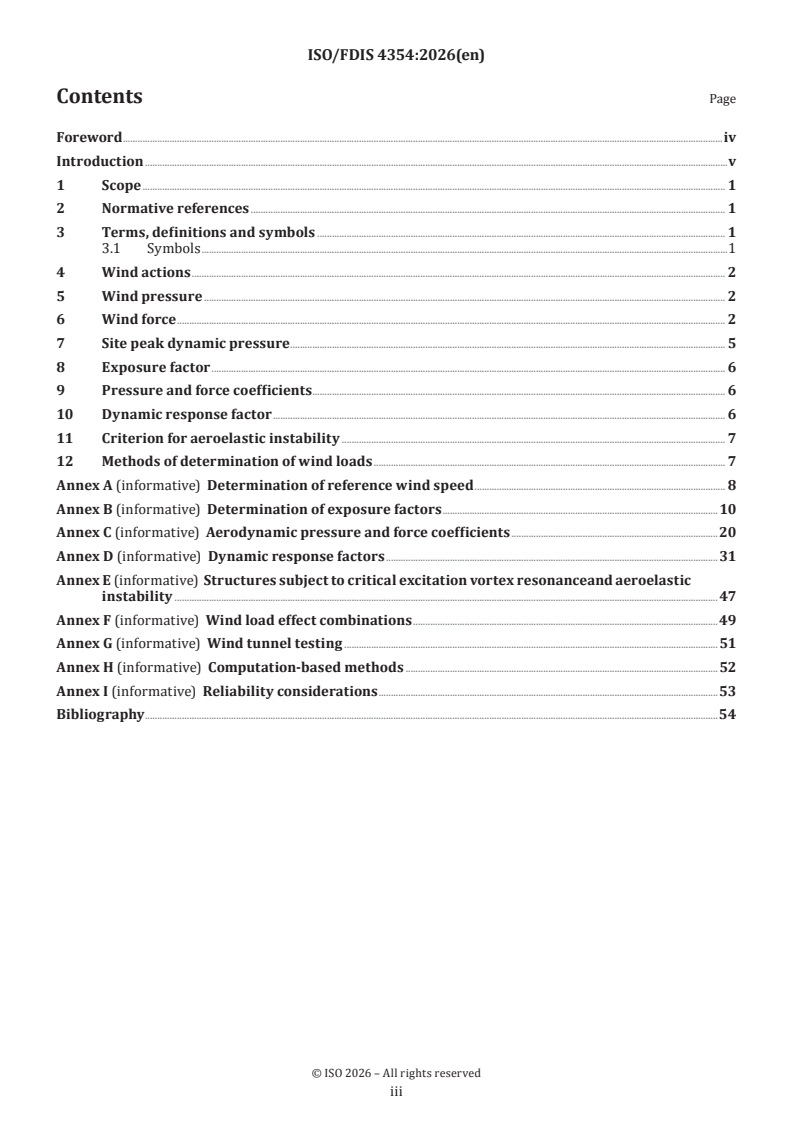 ISO/FDIS 4354 ISO/FDIS 4354 - Wind actions on structures - Page 3 preview