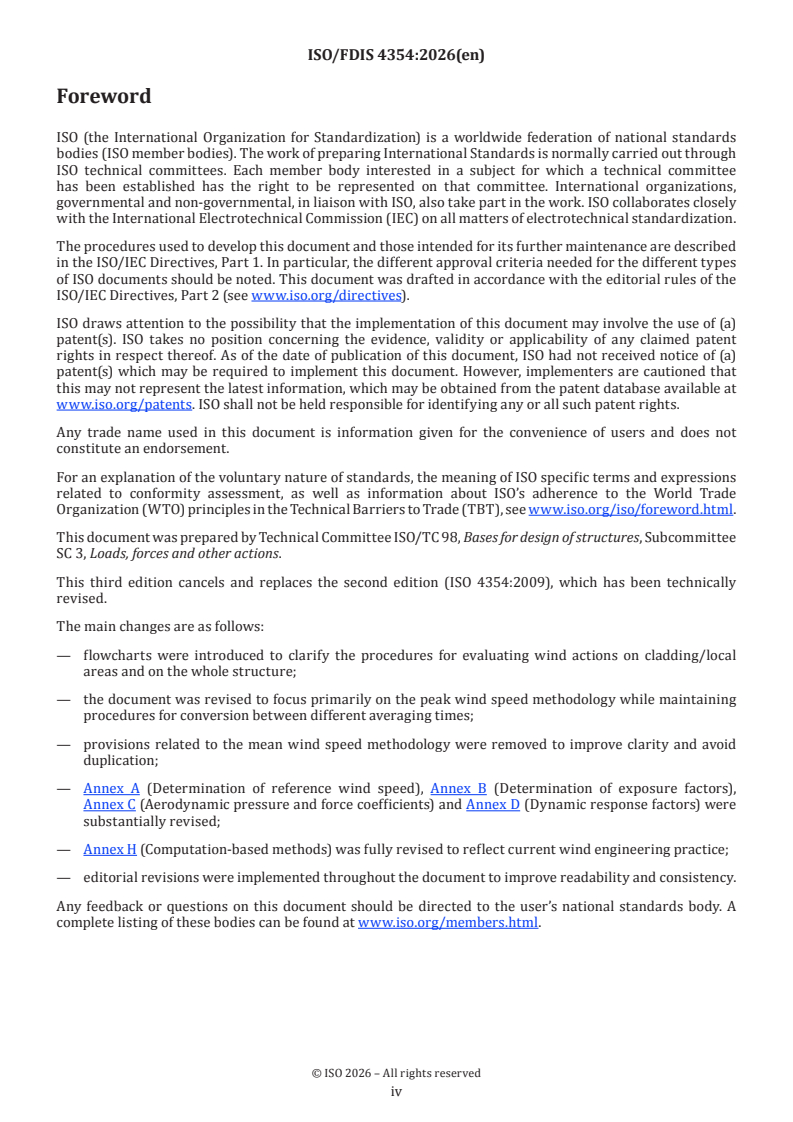 ISO/FDIS 4354 ISO/FDIS 4354 - Wind actions on structures - Page 4 preview
