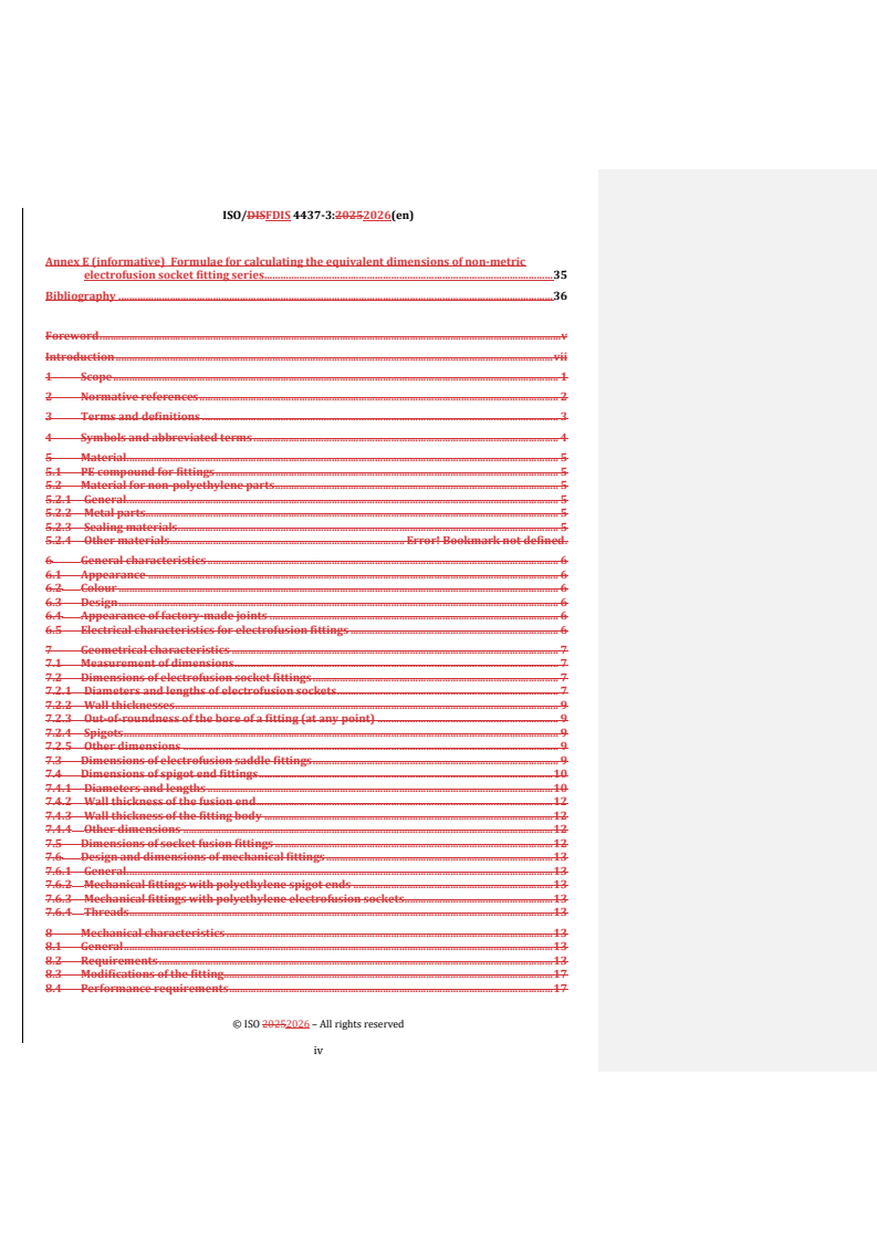 ISO 4437-3 REDLINE ISO/FDIS 4437-3 - Plastics piping systems for the supply of gaseous fuels — Polyethylene (PE) — Part 3: Fittings - Page 4 preview