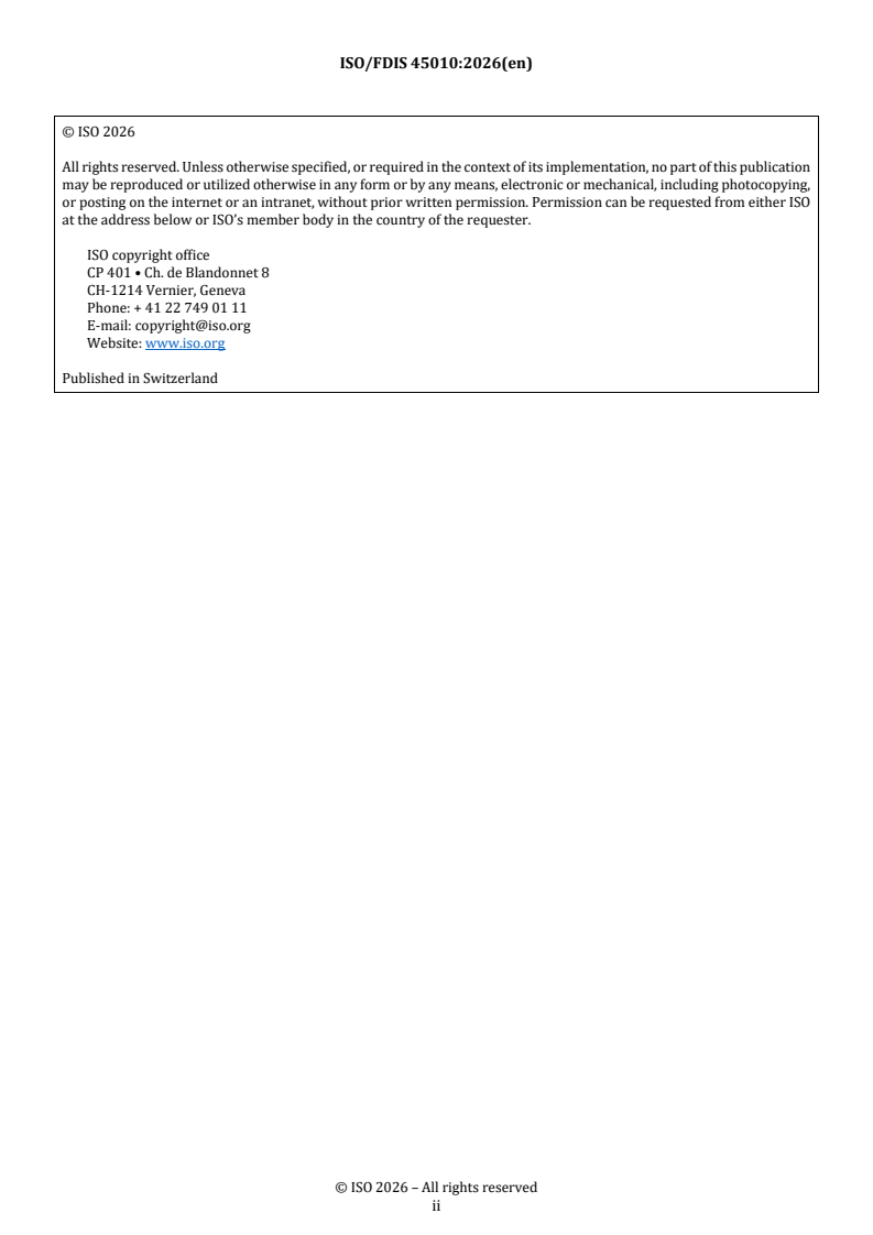 ISO/FDIS 45010 REDLINE ISO/FDIS 45010 - Occupational health and safety management — Menstruation and menopause in the workplace — Guidance - Page 2 preview