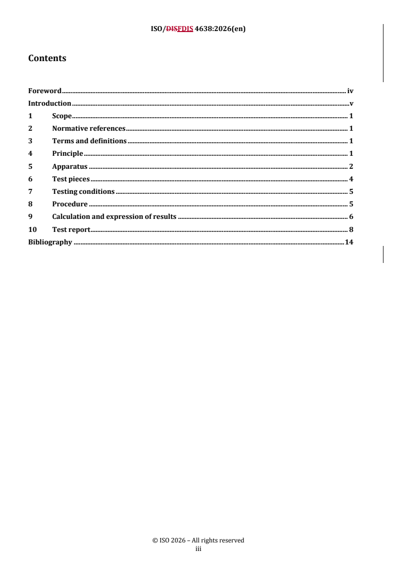 ISO/FDIS 4638 REDLINE ISO/FDIS 4638 - Polymeric materials, cellular flexible — Determination of air flow permeability - Page 3 preview