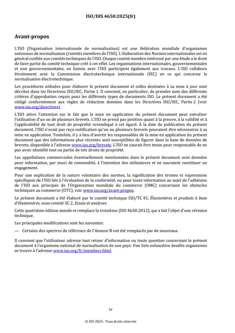 ISO 4650:2026 ISO/FDIS 4650 - Caoutchouc — Identification — Méthodes spectrométriques dans l'infrarouge/7/2025 - Page 4 preview