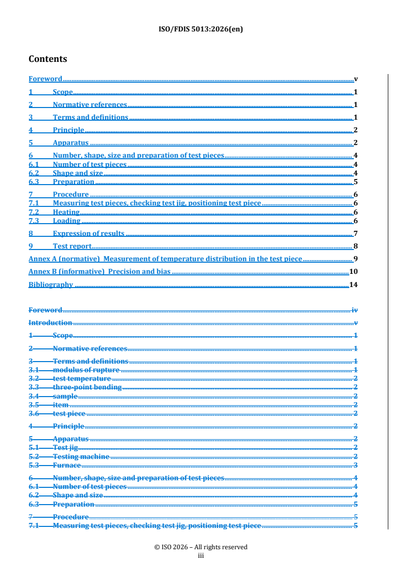 ISO/FDIS 5013 REDLINE ISO/FDIS 5013 - Refractory products — Determination of modulus of rupture at elevated temperatures - Page 3 preview
