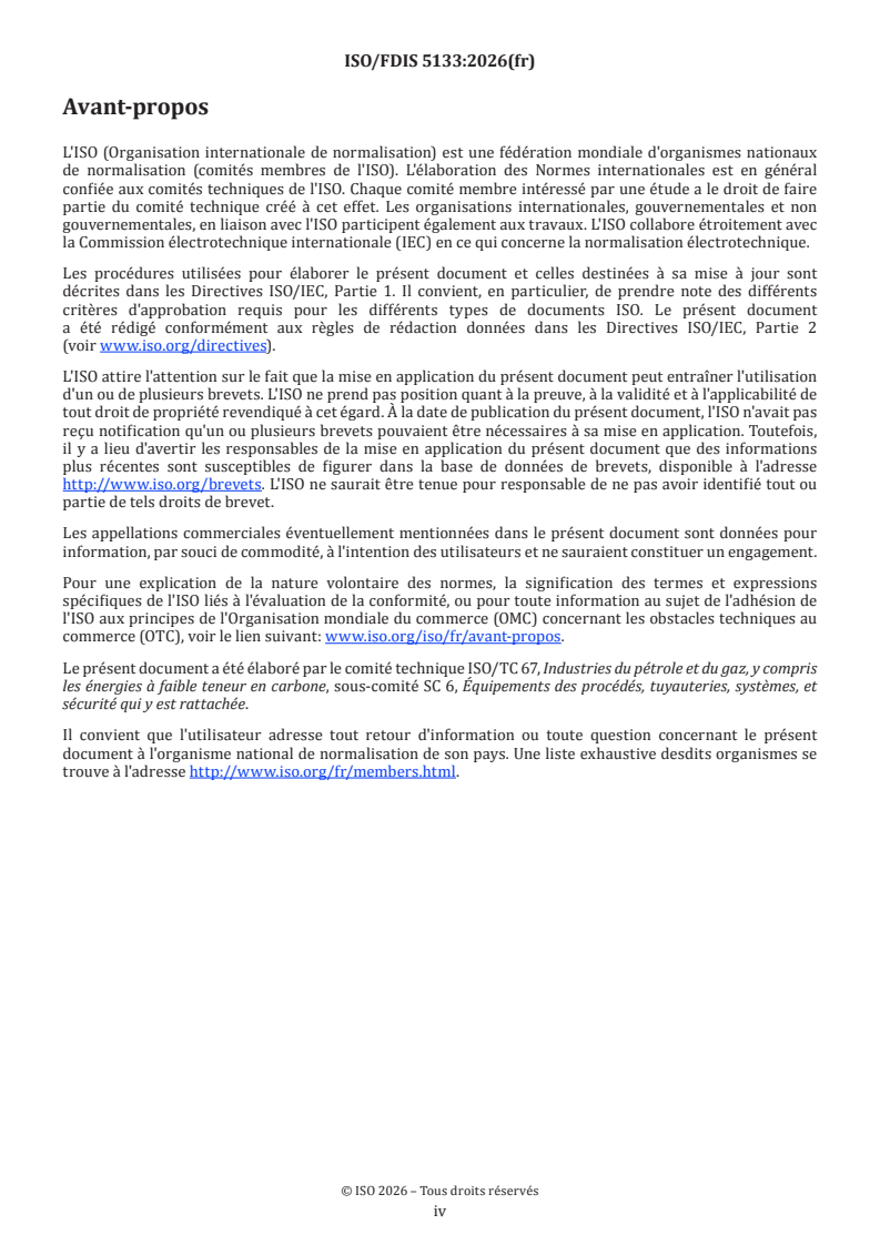ISO/FDIS 5133 ISO/FDIS 5133 - Industries du pétrole et du gaz, y compris les énergies à faible teneur en carbone — Exigences relatives au système de protection des équipements à combustion - Page 4 preview