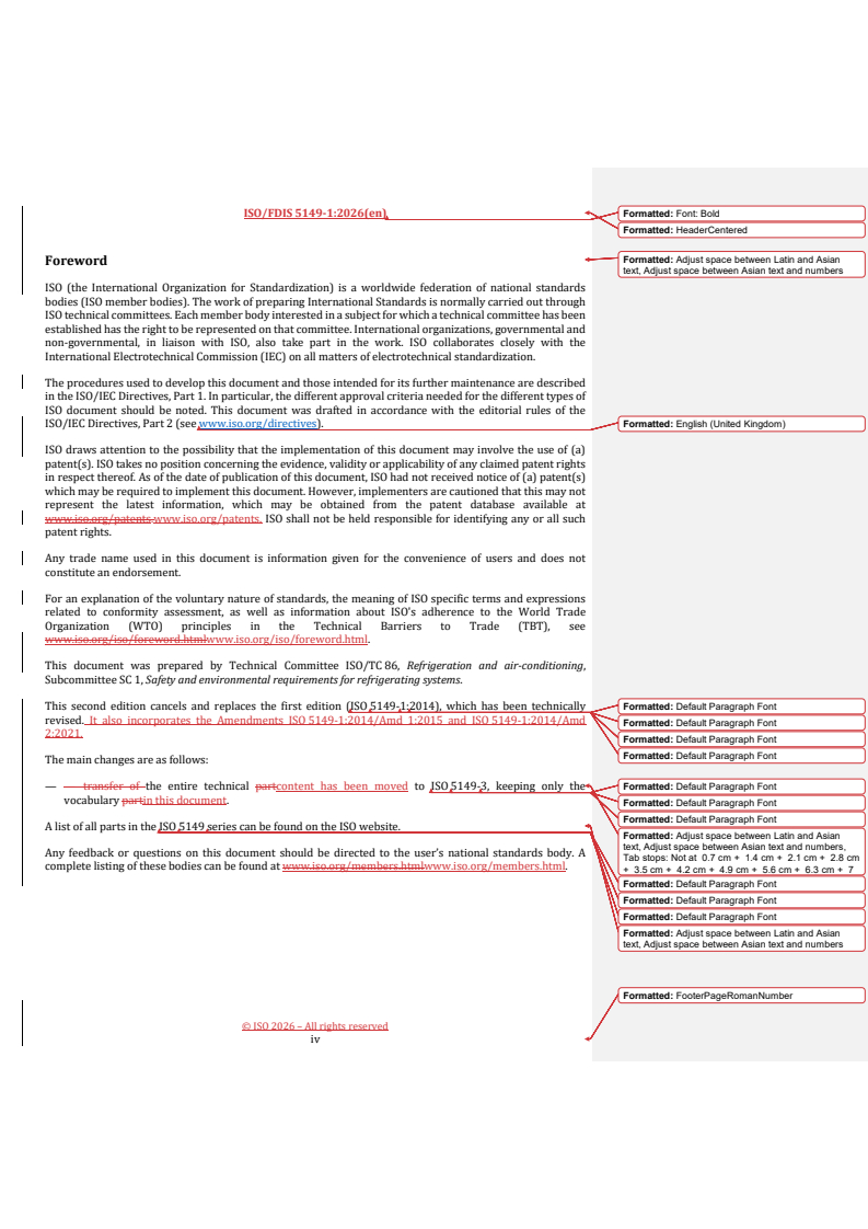 ISO 5149-1 REDLINE ISO/FDIS 5149-1 - Refrigerating systems and heat pumps — Safety and environmental requirements — Part 1: Vocabulary - Page 4 preview
