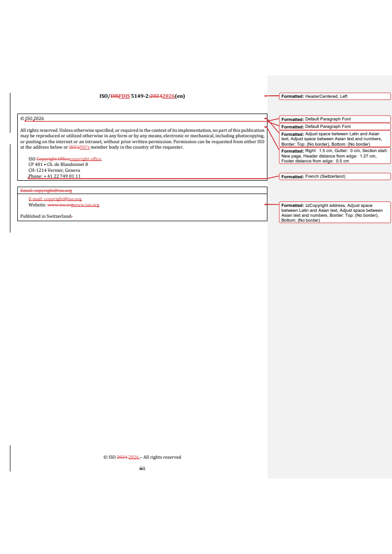 ISO 5149-2 REDLINE ISO/FDIS 5149-2 - Refrigerating systems and heat pumps — Safety and environmental requirements — Part 2: Design, construction, testing, marking and documentation - Page 2 preview