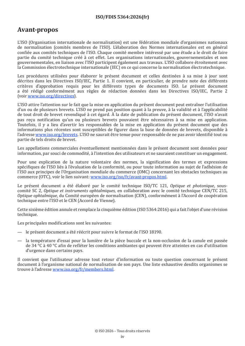 ISO 5364 ISO/FDIS 5364 - Matériel d'anesthésie et de réanimation respiratoire — Canules oropharyngées - Page 4 preview