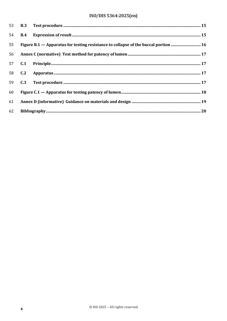 ISO 5364 ISO/FDIS 5364 - Anaesthetic and respiratory equipment — Oropharyngeal airways/17/2025 - Page 4 preview
