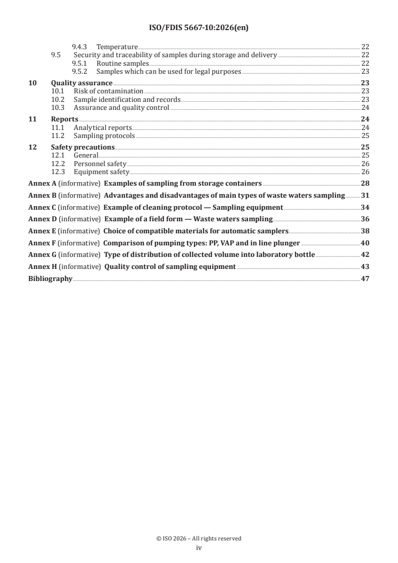 ISO/FDIS 5667-10 ISO/FDIS 5667-10 - Water quality — Sampling — Part 10: Waste water - Page 4 preview