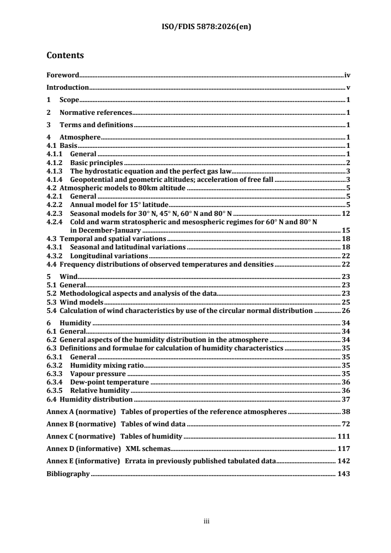 ISO/FDIS 5878 ISO/FDIS 5878 - Reference atmospheres for aerospace use — Temperature profiles, wind characteristics and humidity models - Page 3 preview