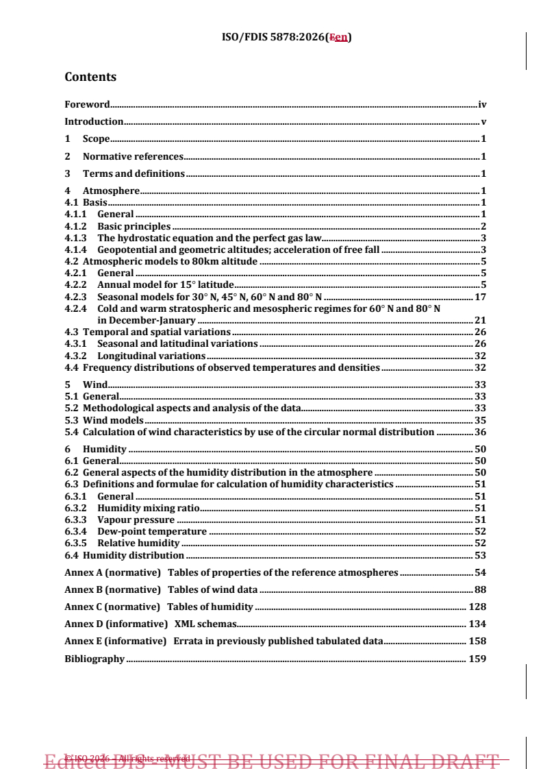 ISO/FDIS 5878 REDLINE ISO/FDIS 5878 - Reference atmospheres for aerospace use — Temperature profiles, wind characteristics and humidity models - Page 3 preview