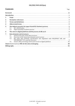 ISO/FDIS 5909 - Business processes and data interchange of electronic bill of lading based on distributed ledger technology (DLT)
Released:10/1/2025 - Page 3 preview