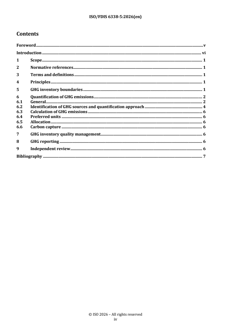 ISO/FDIS 6338-5 REDLINE ISO/FDIS 6338-5 - Calculations of greenhouse gas (GHG) emissions throughout the liquefied natural gas (LNG) chain — Part 5: Regasification - Page 4 preview
