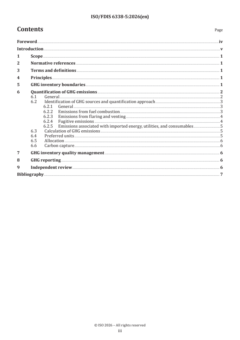 ISO/FDIS 6338-5 ISO/FDIS 6338-5 - Calculations of greenhouse gas (GHG) emissions throughout the liquefied natural gas (LNG) chain — Part 5: Regasification - Page 3 preview