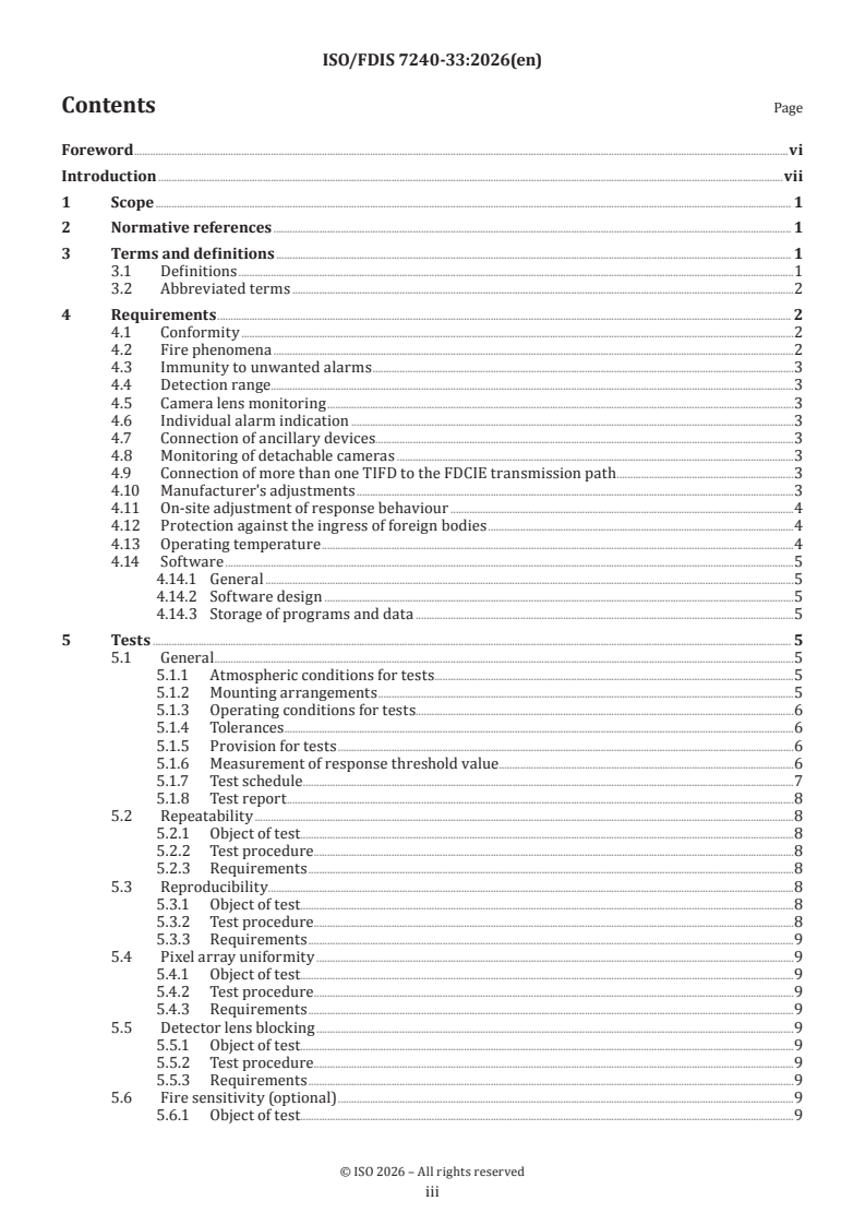 ISO 7240-33 ISO/FDIS 7240-33 - Fire detection and alarm systems — Part 33: Thermal imaging fire detectors - Page 3 preview