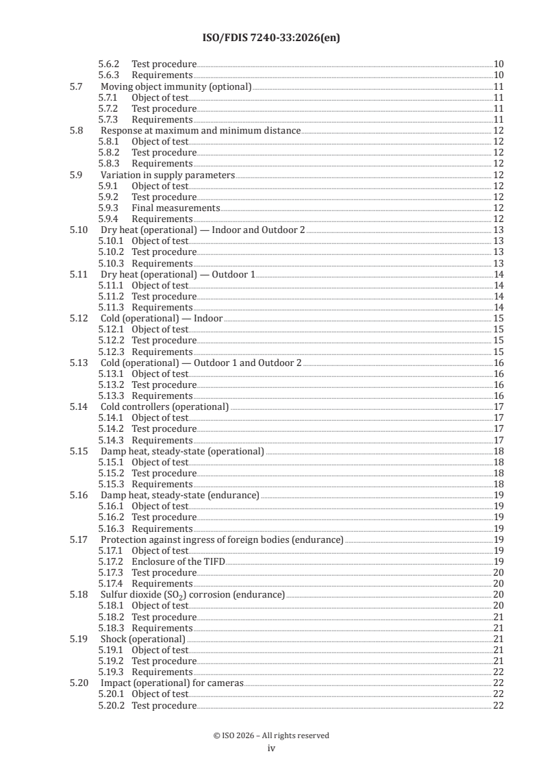 ISO 7240-33 ISO/FDIS 7240-33 - Fire detection and alarm systems — Part 33: Thermal imaging fire detectors - Page 4 preview