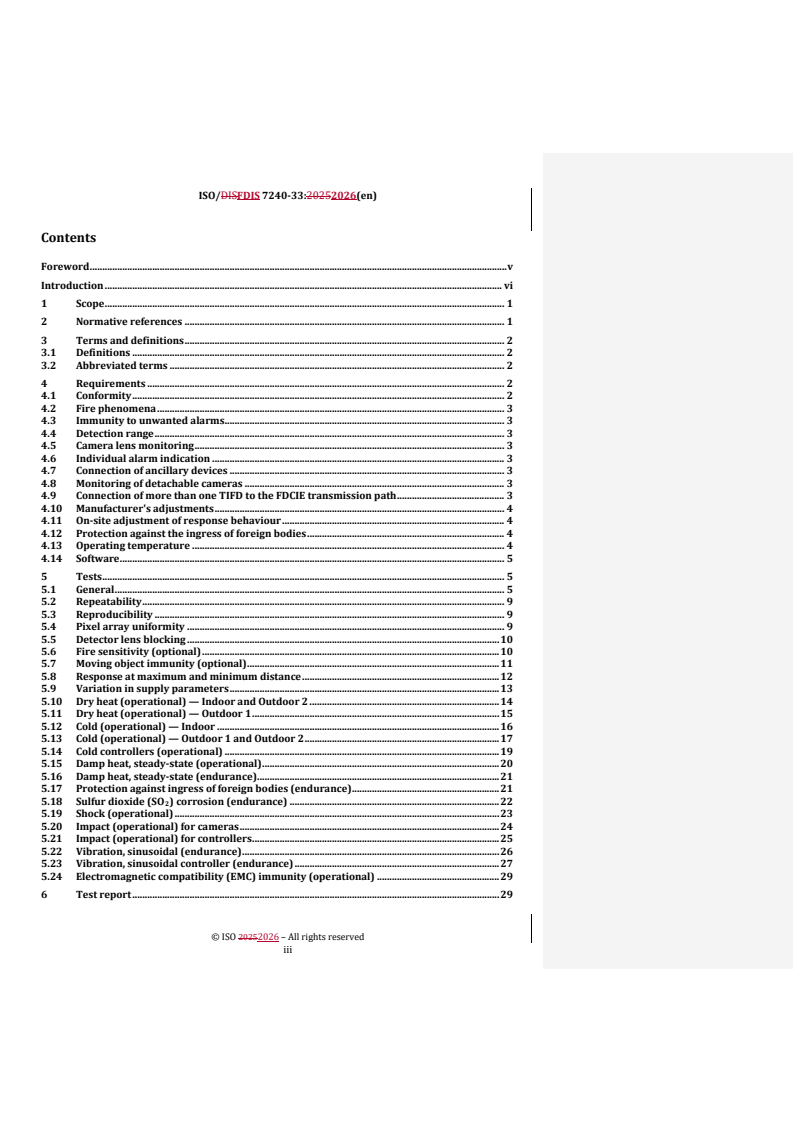 ISO 7240-33 REDLINE ISO/FDIS 7240-33 - Fire detection and alarm systems — Part 33: Thermal imaging fire detectors - Page 3 preview