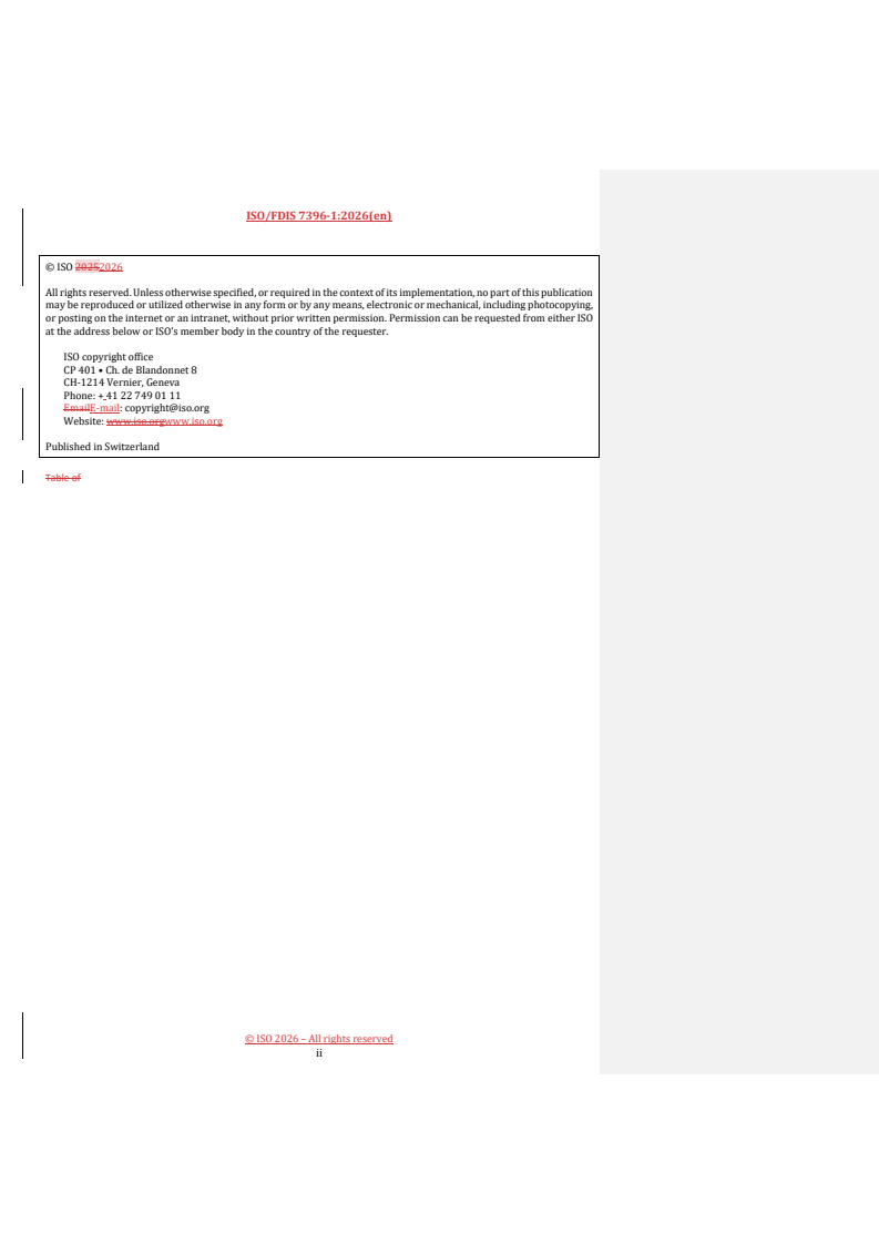 ISO/FDIS 7396-1 REDLINE ISO/FDIS 7396-1 - Medical gas pipeline systems — Part 1: Pipeline systems for compressed medical gases and vacuum - Page 2 preview