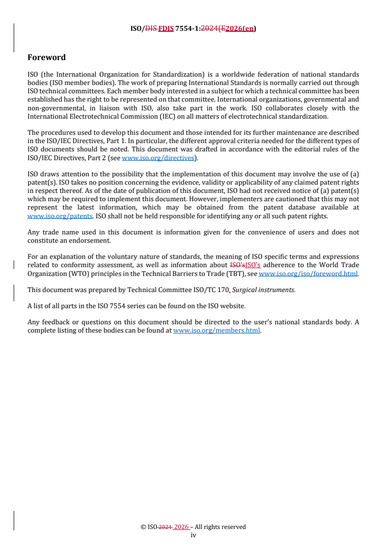 ISO/FDIS 7554-1 REDLINE ISO/FDIS 7554-1 - Surgical instruments — Terms, measuring methods and test methods — Part 1: Vocabulary - Page 4 preview