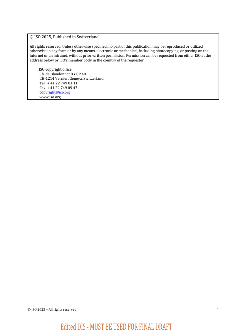 ISO 80601-2-67 REDLINE ISO/FDIS 80601-2-67 - Medical electrical equipment — Part 2-67: Particular requirements for basic safety and essential performance of oxygen-conserving equipment
Released:9/23/2025 - Page 3 preview