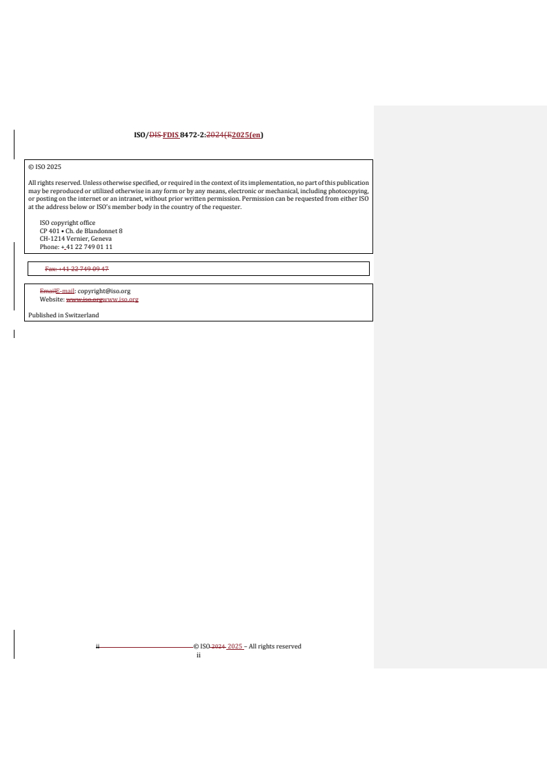 ISO 8472-2 REDLINE ISO/FDIS 8472-2 - Biotechnology — Data interoperability for stem cell data — Part 2: Key characteristics of stem cell data
Released:9/25/2025