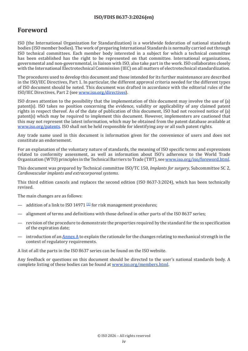ISO/FDIS 8637-3 ISO/FDIS 8637-3 - Extracorporeal systems for blood purification — Part 3: Plasmafilters - Page 4 preview