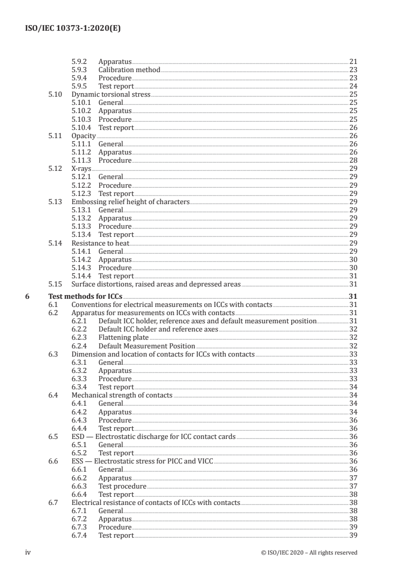 ISO/IEC 10373-1:2020 ISO/IEC 10373-1:2020 - Cards and security devices for personal identification — Test methods — Part 1: General characteristics/22/2020 - Page 4 preview