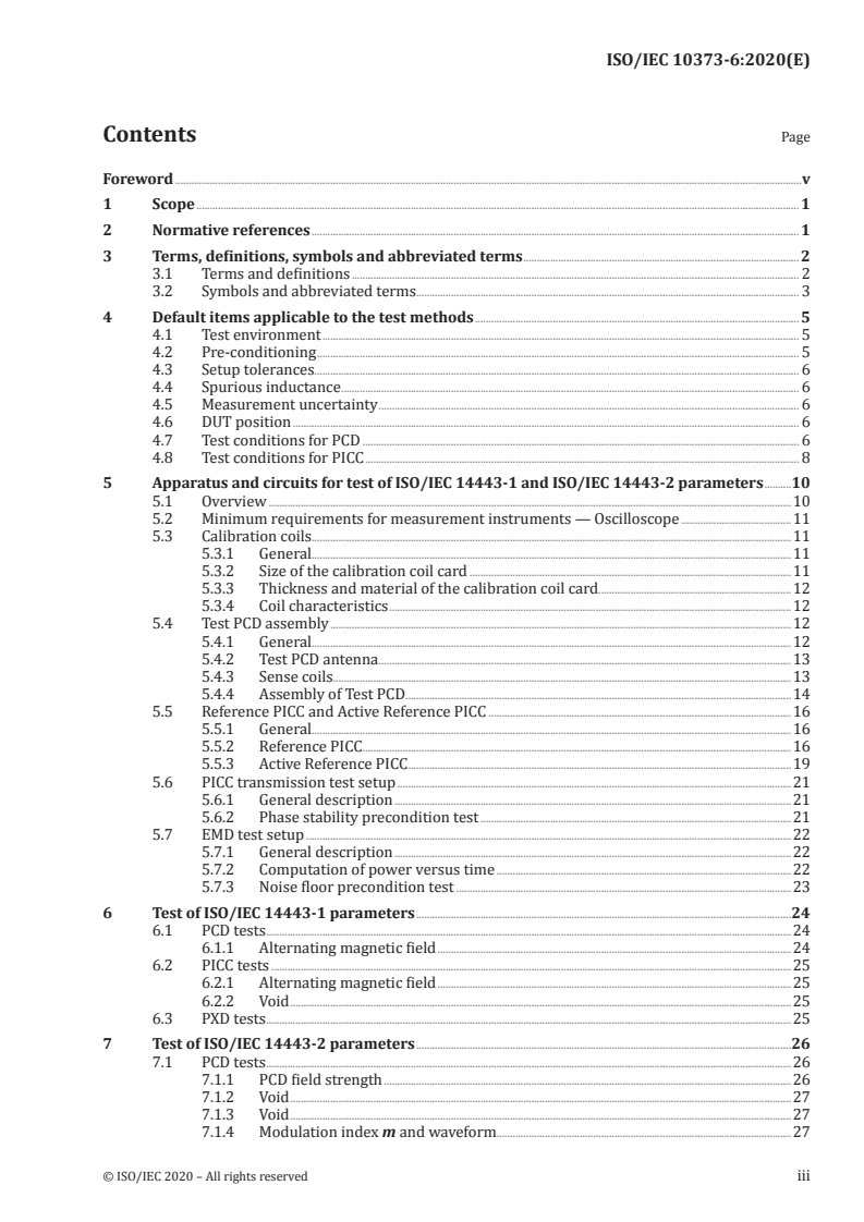ISO/IEC 10373-6:2020 ISO/IEC 10373-6:2020 - Cards and security devices for personal identification — Test methods — Part 6: Contactless proximity objects/22/2020 - Page 3 preview
