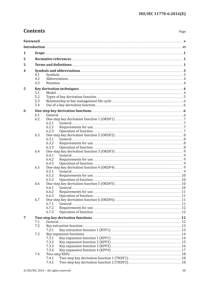 ISO/IEC 11770-6:2016 ISO/IEC 11770-6:2016 - Information technology — Security techniques — Key management — Part 6: Key derivation/5/2016 - Page 3 preview