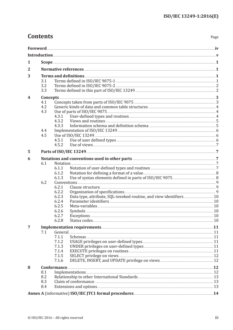 ISO/IEC 13249-1:2016 ISO/IEC 13249-1:2016 - Information technology — Database languages — SQL multimedia and application packages — Part 1: Framework/27/2016 - Page 3 preview