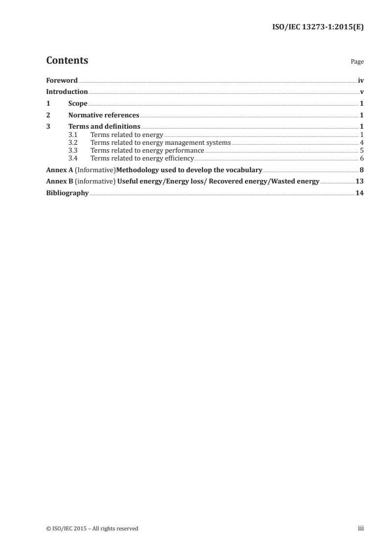 ISO/IEC 13273-1:2015 ISO/IEC 13273-1:2015 - Energy efficiency and renewable energy sources — Common international terminology — Part 1: Energy efficiency/28/2015 - Page 3 preview