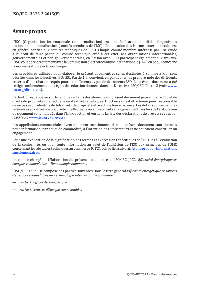 ISO/IEC 13273-2:2015 ISO/IEC 13273-2:2015 - Efficacité énergétique et sources d'énergies renouvelables — Terminologie internationale commune — Partie 2: Sources d'énergie renouvelables/28/2015 - Page 4 preview