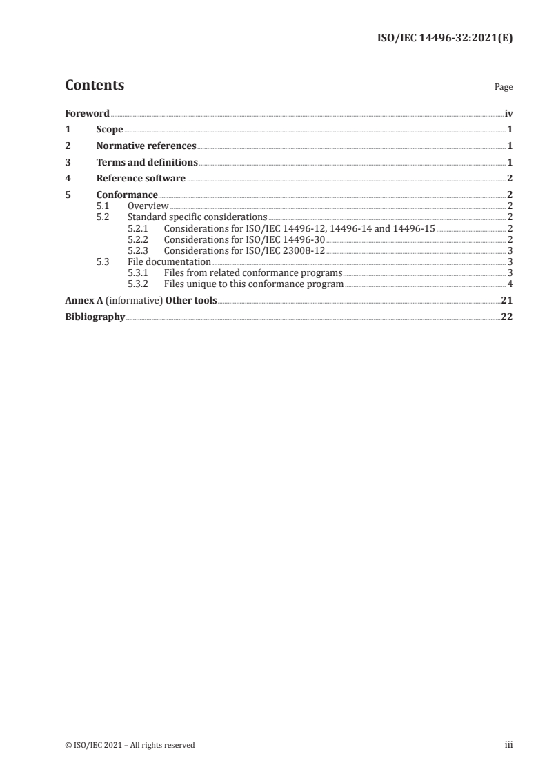 ISO/IEC 14496-32:2021 ISO/IEC 14496-32:2021 - Information technology — Coding of audio-visual objects — Part 32: File format reference software and conformance/5/2021 - Page 3 preview