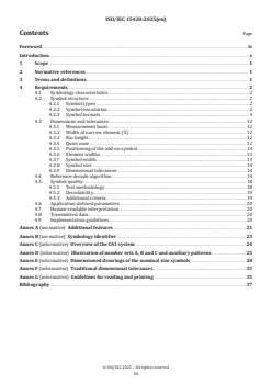 ISO/IEC 15420:2025 ISO/IEC 15420:2025 - Information technology — Automatic identification and data capture techniques — EAN/UPC bar code symbology specification
Released:19. 11. 2025 - Page 3 preview