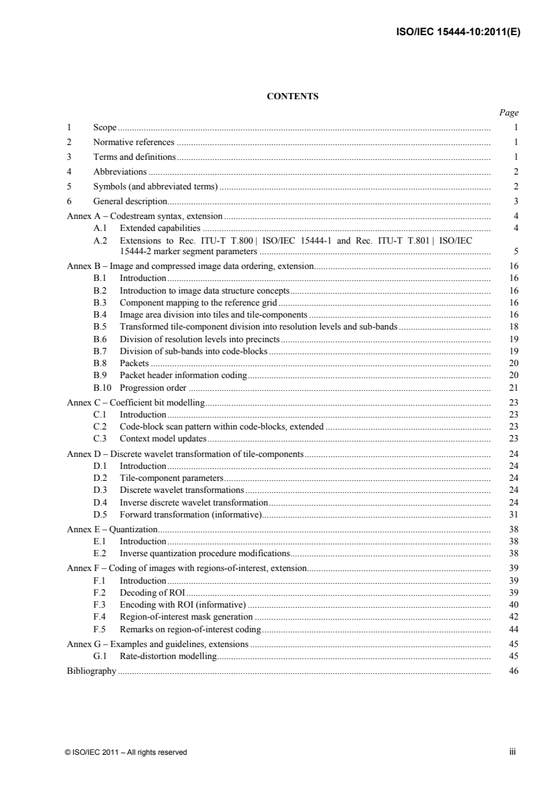 ISO/IEC 15444-10:2011 ISO/IEC 15444-10:2011 - Information technology — JPEG 2000 image coding system: Extensions for three-dimensional data — Part 10:/15/2011 - Page 3 preview