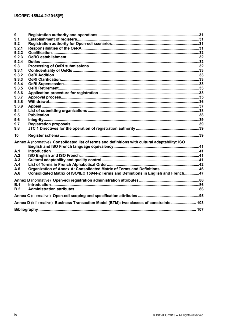 ISO/IEC 15944-2:2015 ISO/IEC 15944-2:2015 - Information technology — Business operational view — Part 2: Registration of scenarios and their components as business objects/28/2015 - Page 4 preview