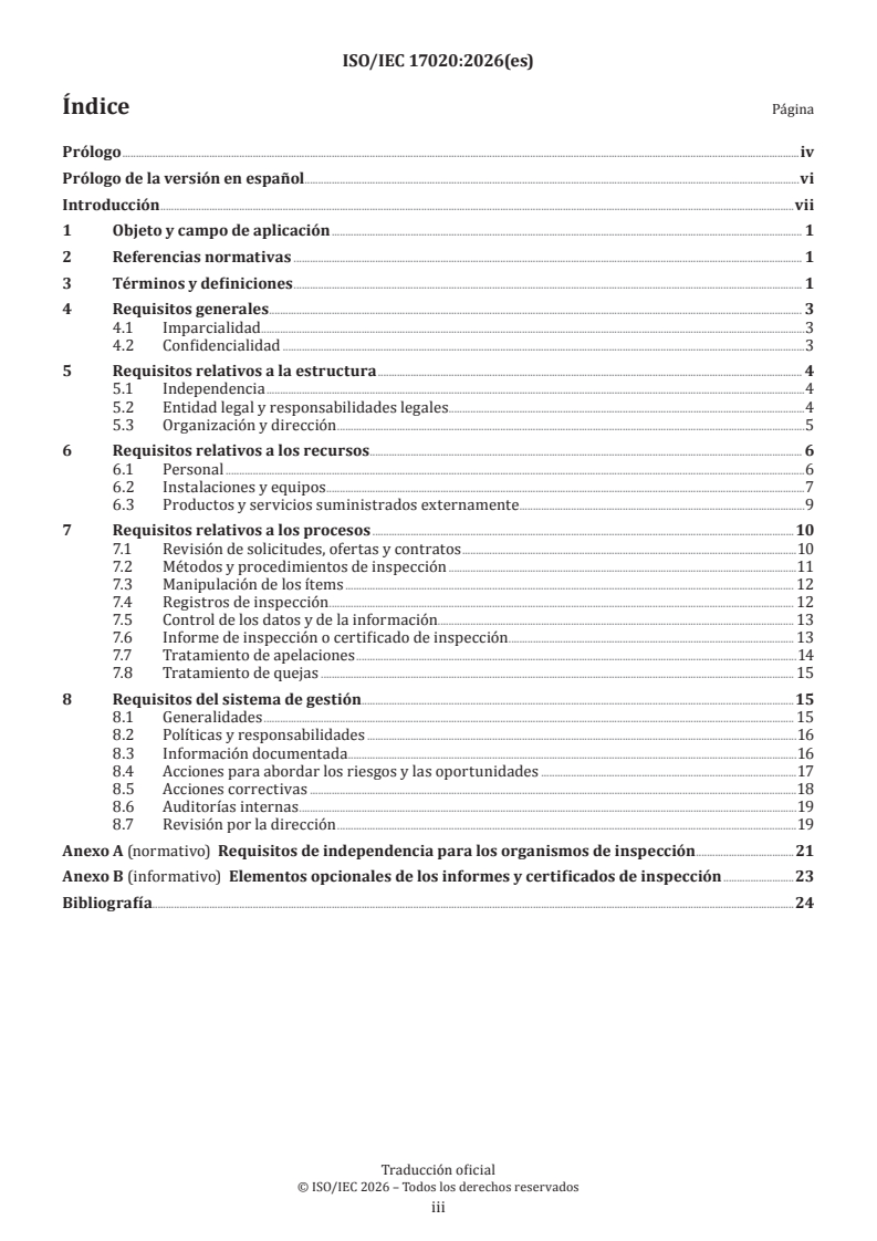 ISO/IEC 17020:2026 ISO/IEC 17020:2026 - Conformity assessment — Requirements for bodies performing inspection - Page 3 preview