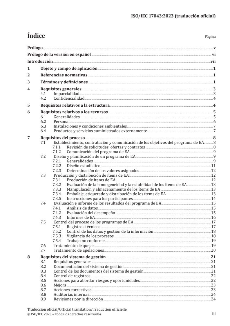 ISO/IEC 17043:2023 ISO/IEC 17043:2023 - Conformity assessment — General requirements for the competence of proficiency testing providers/18/2023 - Page 3 preview