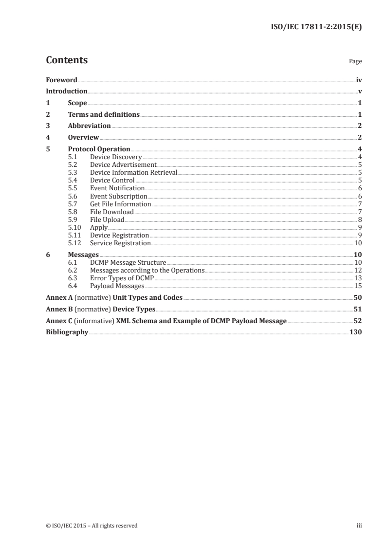 ISO/IEC 17811-2:2015 ISO/IEC 17811-2:2015 - Information technology — Device control and management — Part 2: Specification of Device Control and Management Protocol/26/2015 - Page 3 preview
