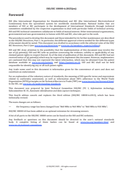 ISO/IEC 18000-6:2025 - Information technology — Radio frequency identification for item management — Part 6: General parameters for air interface communications at 860 MHz to 930 MHz
Released:10/27/2025 - Page 4 preview