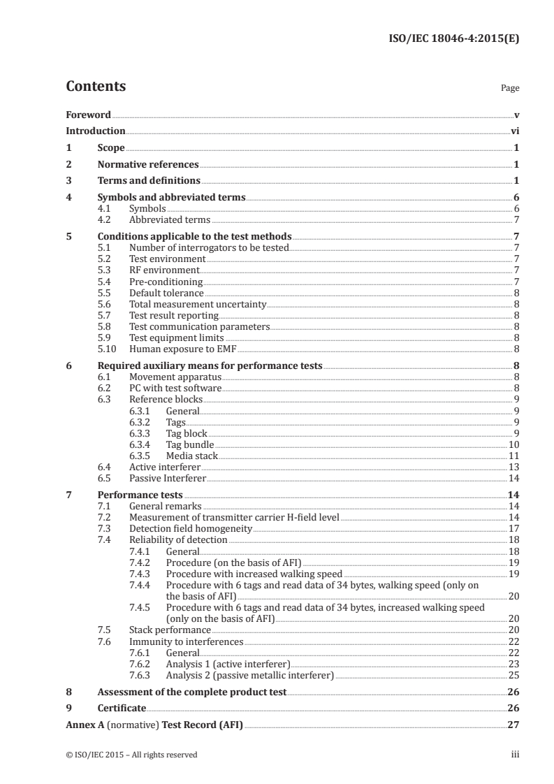 ISO/IEC 18046-4:2015 ISO/IEC 18046-4:2015 - Information technology — Radio frequency identification device performance test methods — Part 4: Test methods for performance of RFID gates in libraries/26/2015 - Page 3 preview
