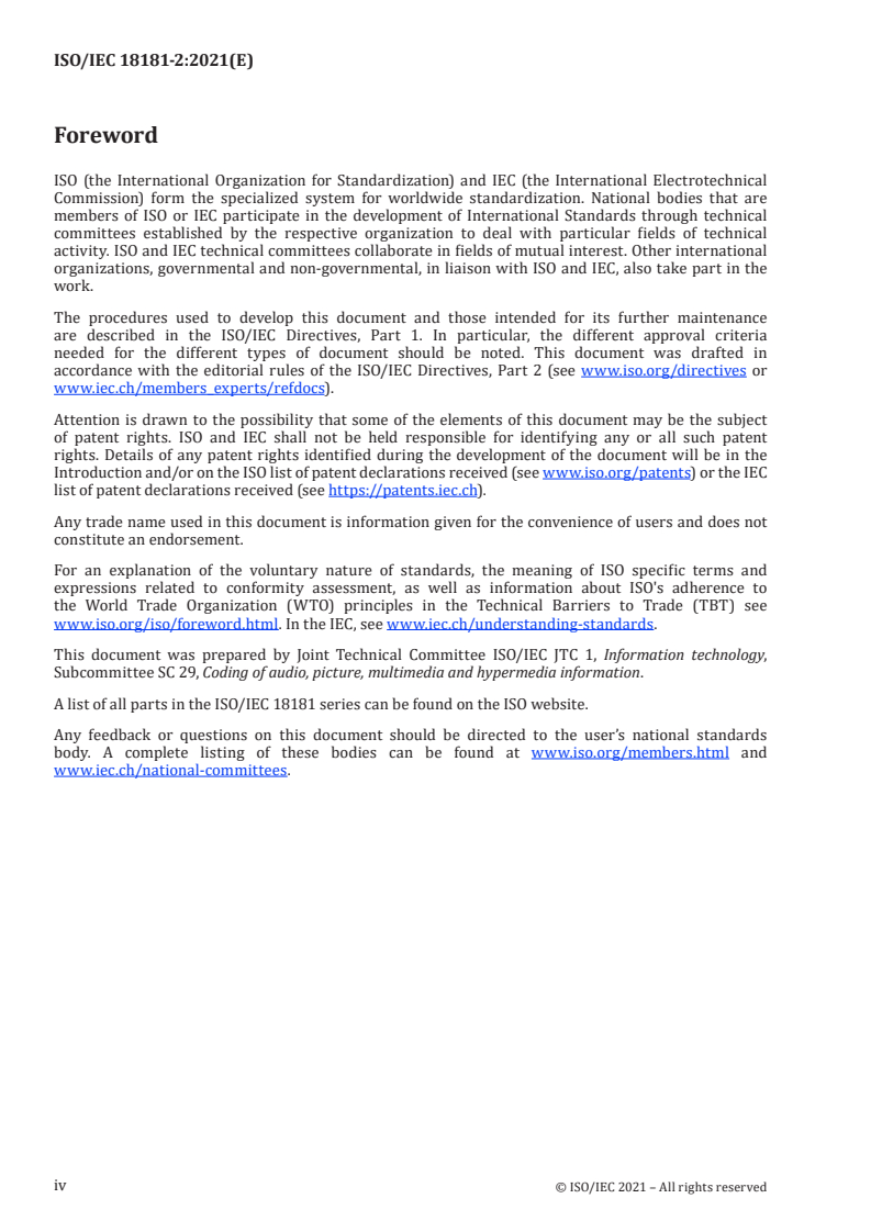 ISO/IEC 18181-2:2021 ISO/IEC 18181-2:2021 - Information technology — JPEG XL image coding system — Part 2: File format
Released:10/13/2021 - Page 4 preview