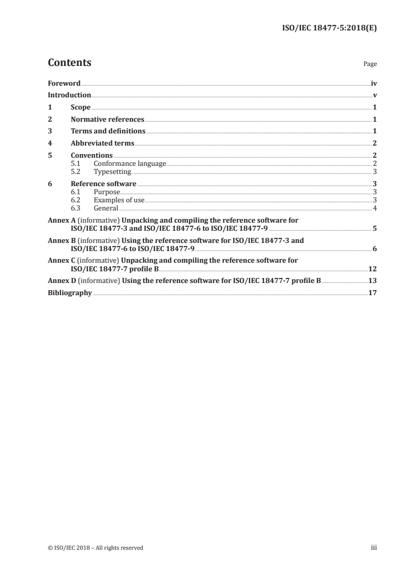 ISO/IEC 18477-5:2018 ISO/IEC 18477-5:2018 - Information technology — Scalable compression and coding of continuous-tone still images — Part 5: Reference software/21/2018 - Page 3 preview