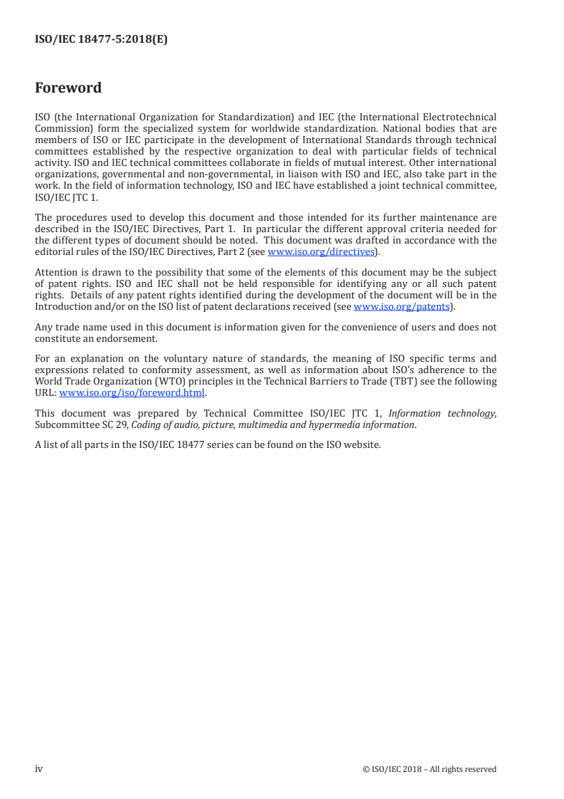 ISO/IEC 18477-5:2018 ISO/IEC 18477-5:2018 - Information technology — Scalable compression and coding of continuous-tone still images — Part 5: Reference software/21/2018 - Page 4 preview