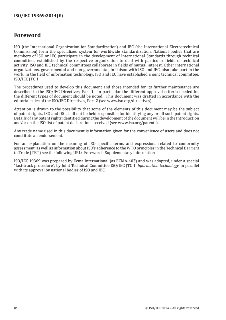 ISO/IEC 19369:2014 ISO/IEC 19369:2014 - Information technology — Telecommunications and information exchange between systems — NFCIP-2 test methods/20/2014 - Page 4 preview