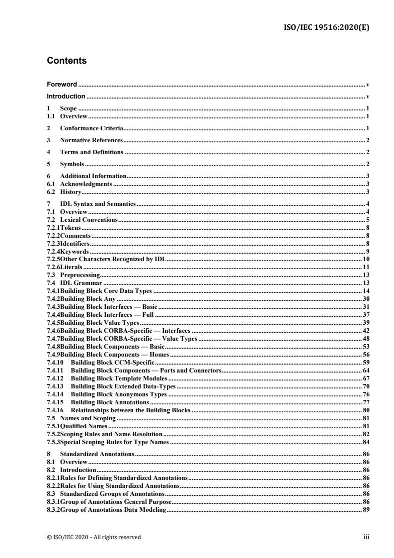 ISO/IEC 19516:2020 ISO/IEC 19516:2020 - Information technology — Object management group — Interface definition language (IDL) 4.2/19/2020 - Page 3 preview