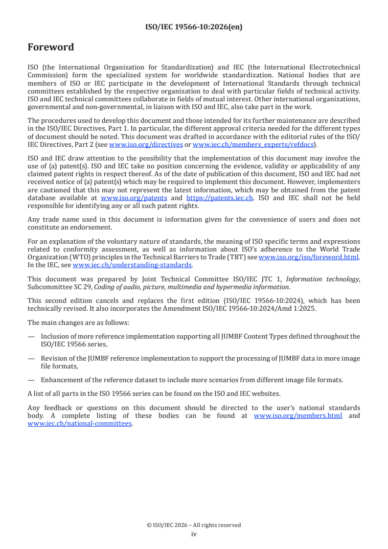 ISO/IEC 19566-10:2026 ISO/IEC 19566-10:2026 - Information technology — JPEG systems — Part 10: Reference software - Page 4 preview