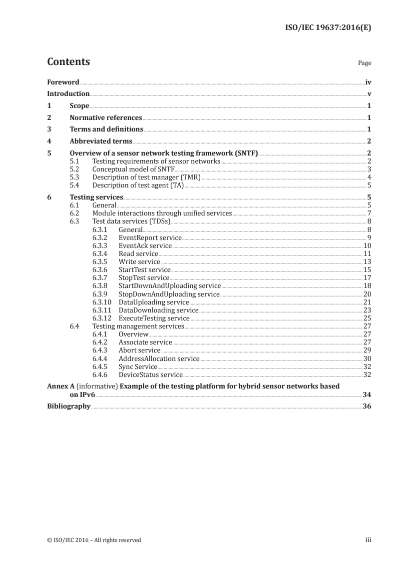 ISO/IEC 19637:2016 ISO/IEC 19637:2016 - Information technology — Sensor network testing framework/5/2016 - Page 3 preview