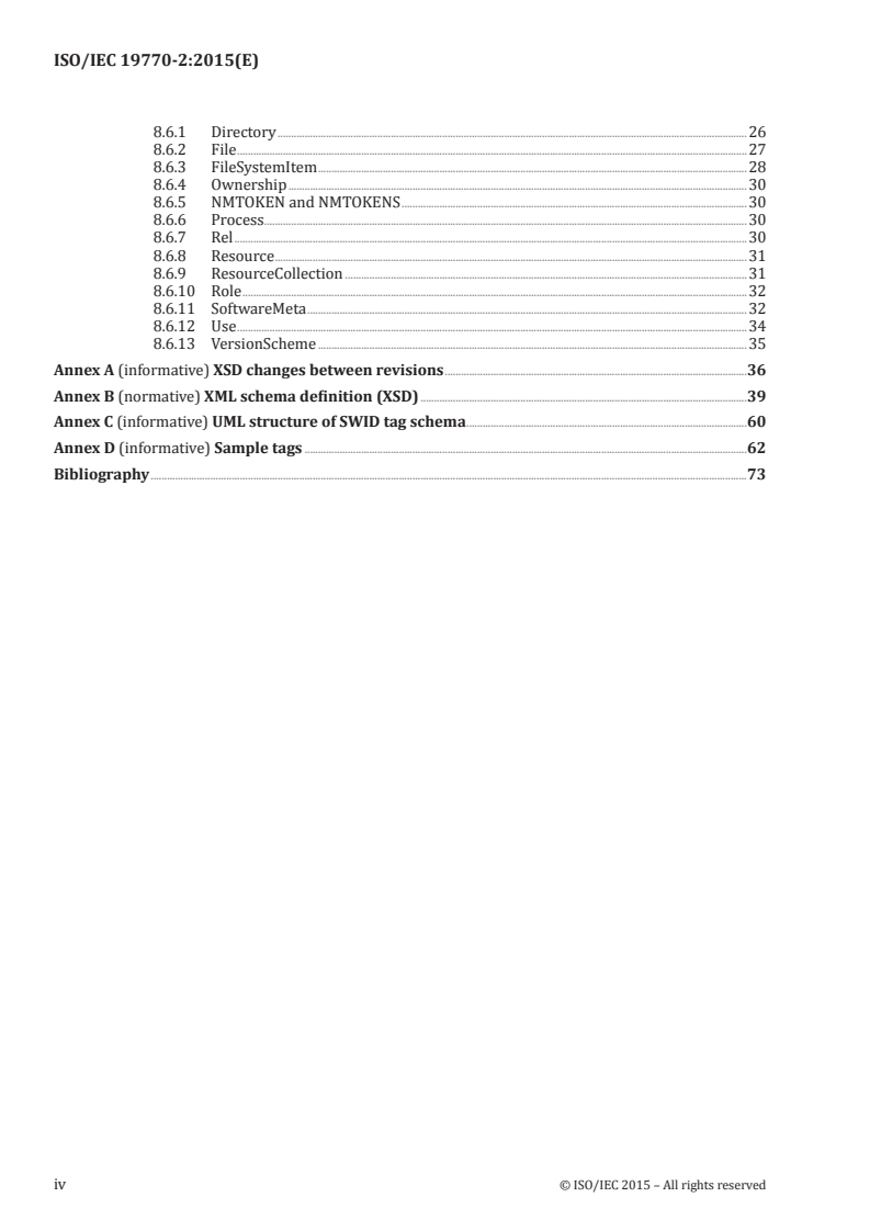 ISO/IEC 19770-2:2015 ISO/IEC 19770-2:2015 - Information technology — IT asset management — Part 2: Software identification tag/2/2017 - Page 4 preview